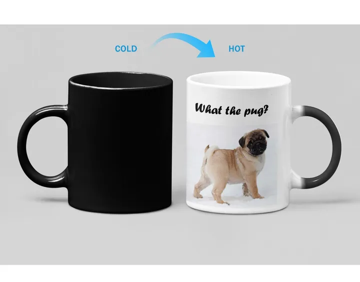 Onetify Adorable Pug Color Changing Coffee Mug