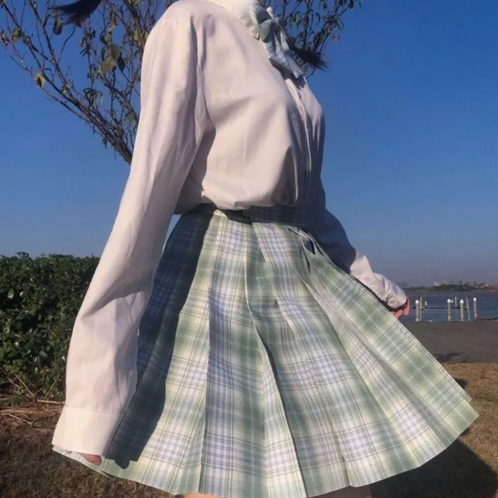 Onetify Girls Anime Theme Checkered Skirt