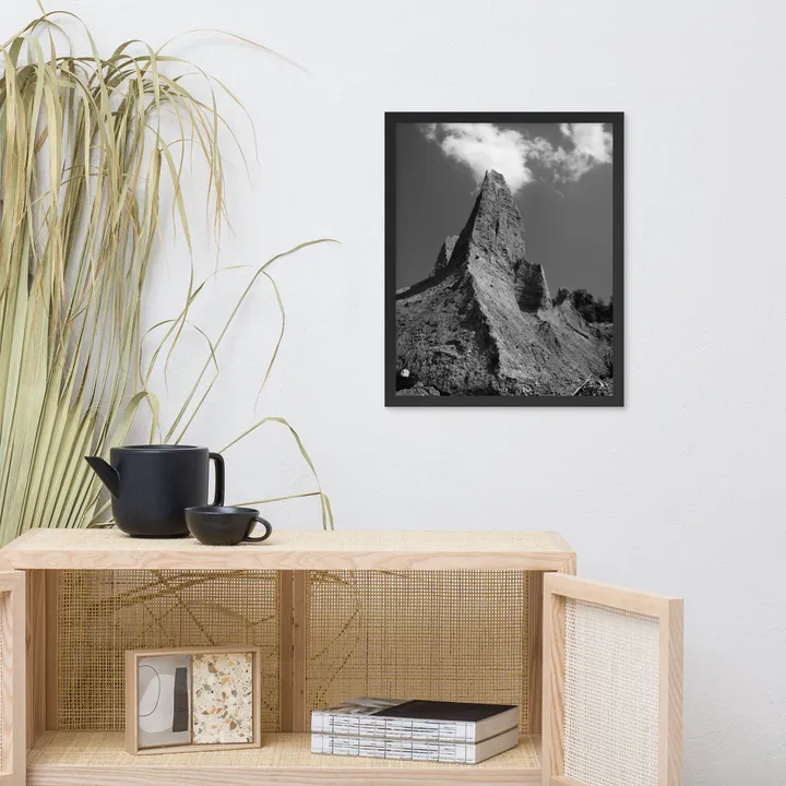 PIPA Fine Art Chimney Bluff Black and White Landscape Framed Art Print