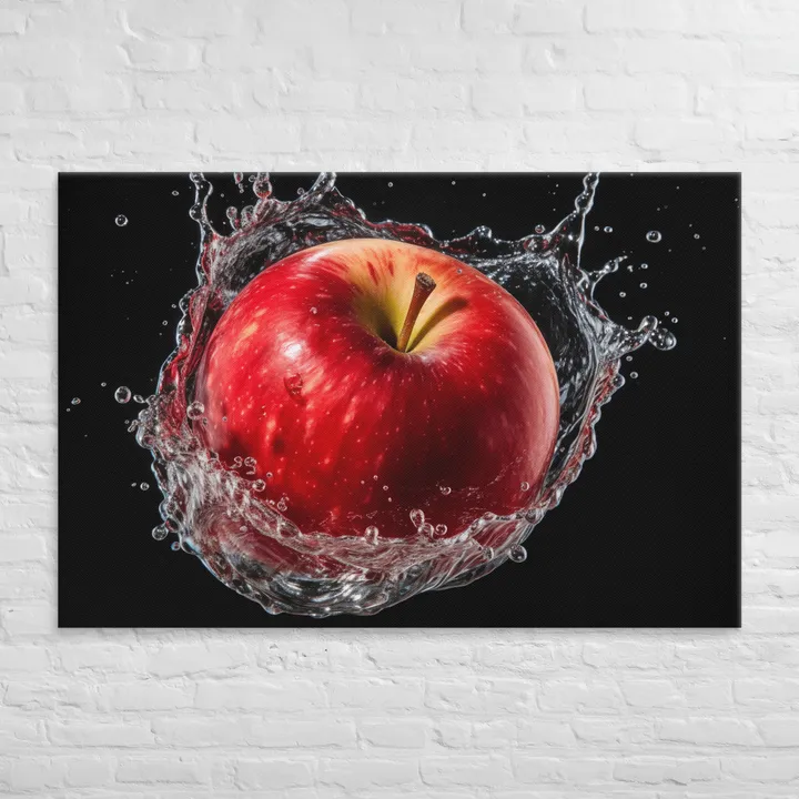 Apple Splashdown - Photorealistic Canvas Wall Art Print