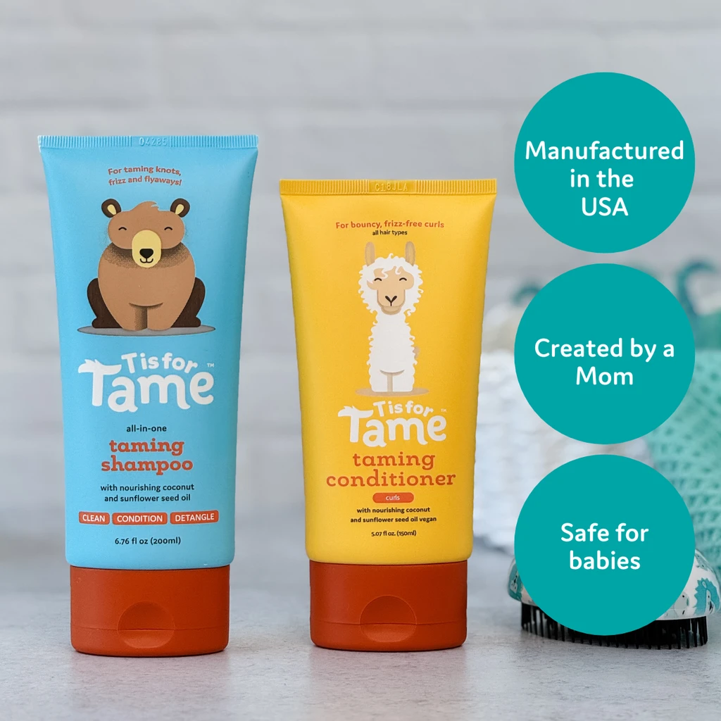 T is for Tame 3-in-1 Baby Hair Shampoo & Conditioner For Curls Bundle