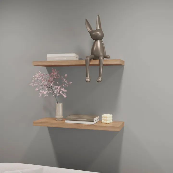 FM FURNITURE Iva Floating Shelf in Melamine X2