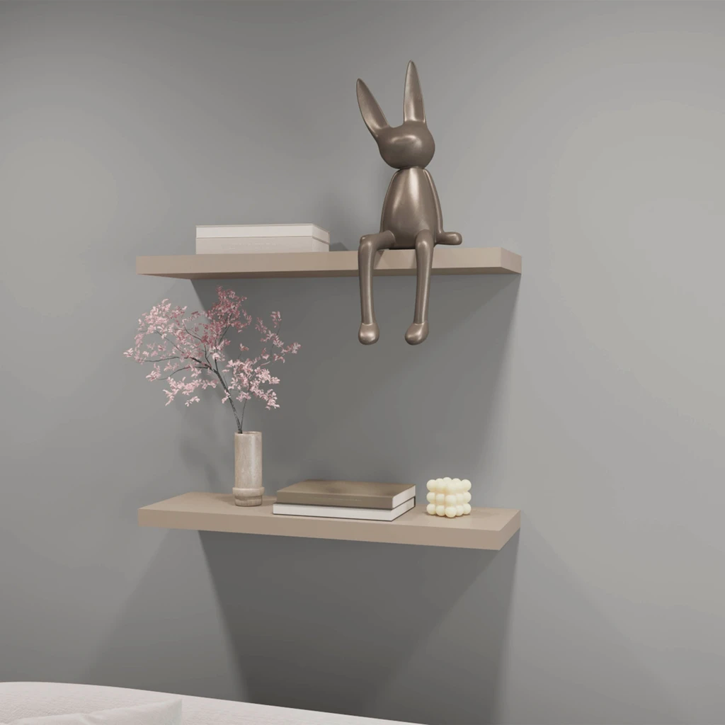FM FURNITURE Iva Floating Shelf in Melamine X2