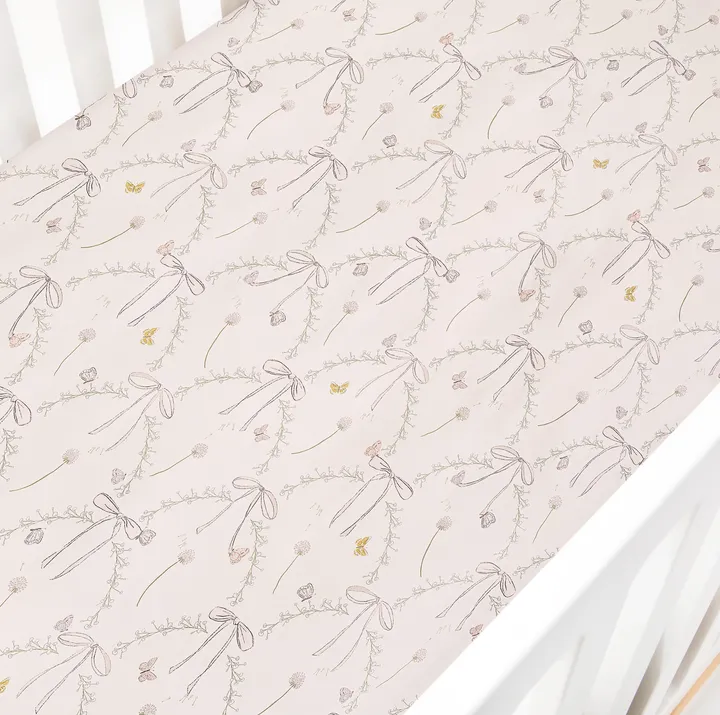 Gooselings Bows & Butterfly Kisses Crib Sheet