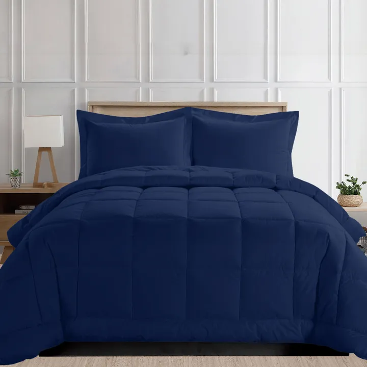 Elegant Comfort 3-Piece Box Stitched Comforter And Shams