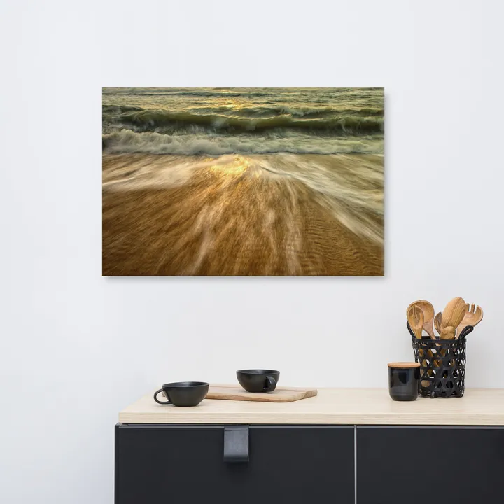 PIPA Fine Art Washing Out to Sea Coastal Nature Canvas Wall Art