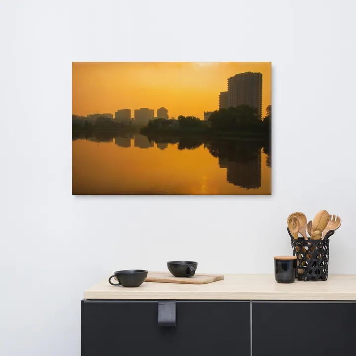 PIPA Fine Art Wilmington at Sunrise Urban Landscape Canvas Wall Art