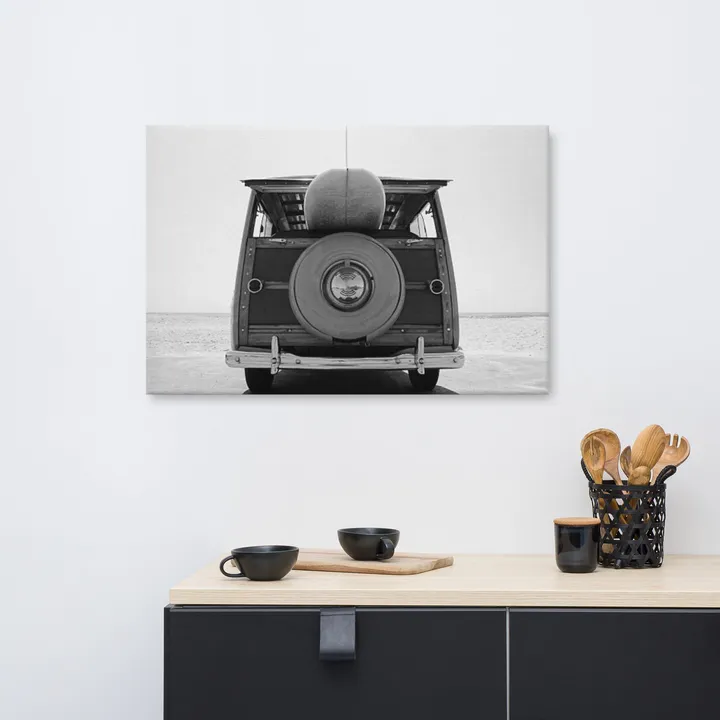 PIPA Fine Art Woodie Days Coastal Lifestyle Canvas Wall Art Print