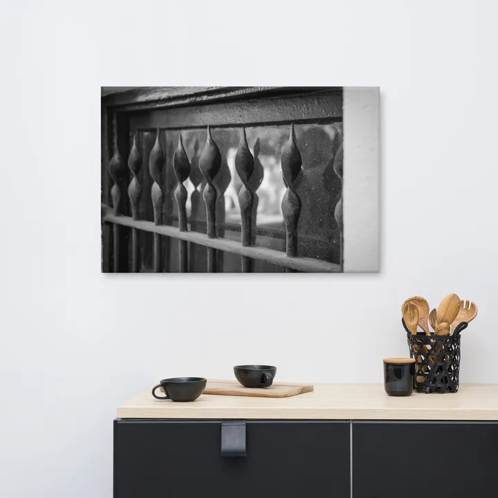 PIPA Fine Art Wrought Iron Window Post Savannah GA Canvas Wall Art
