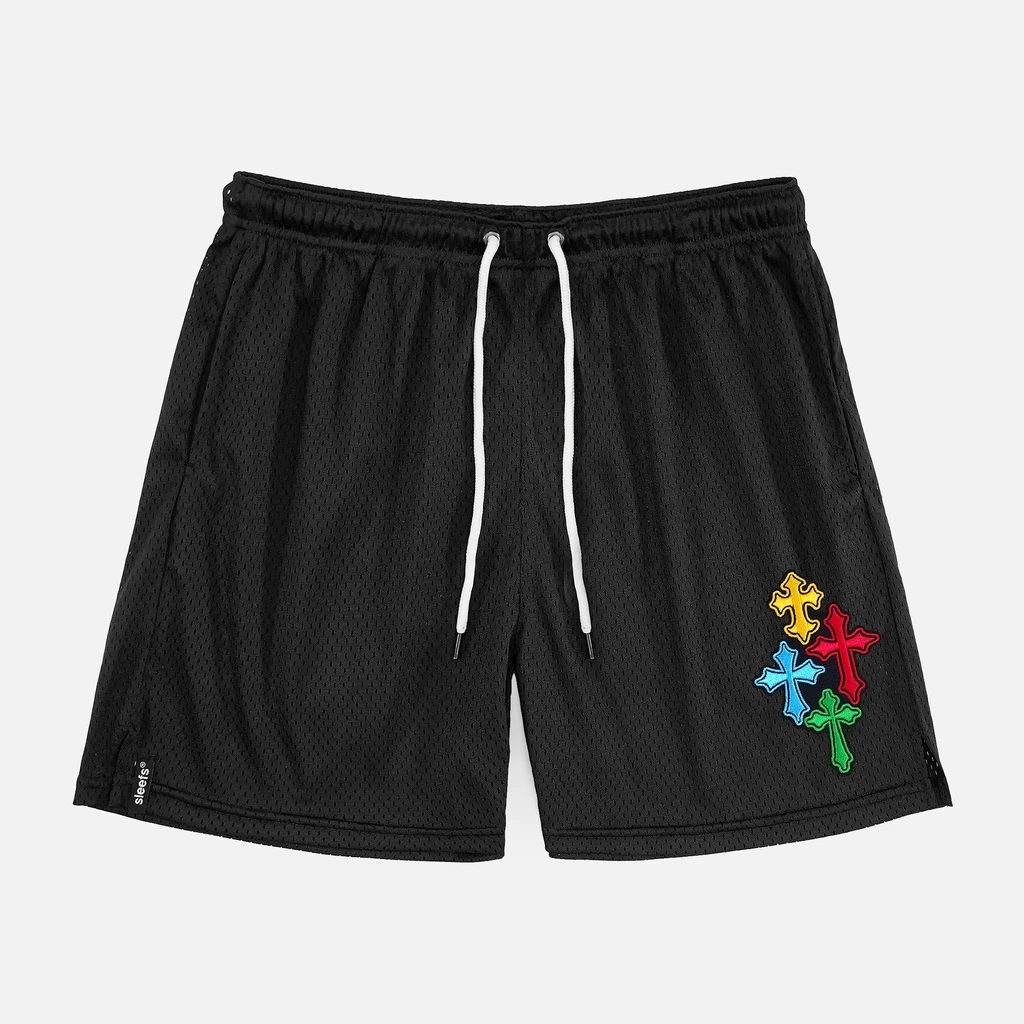SLEEFS Crosses Chroma Patch Shorts - 7"