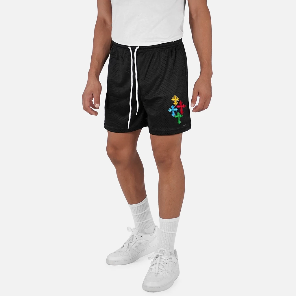 SLEEFS Crosses Chroma Patch Shorts - 7"