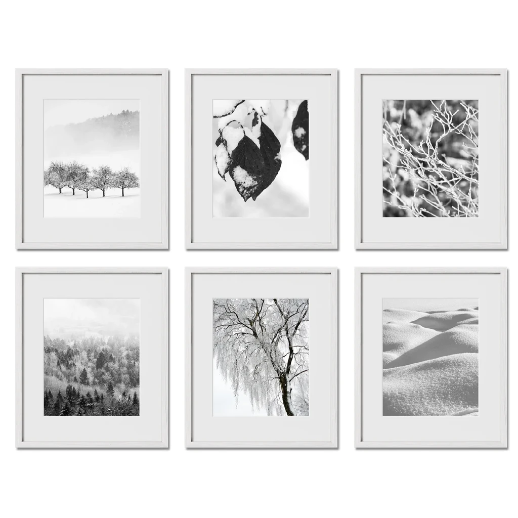 Haus and Hues Set Of 6 Gallery Frames - With Matting - Frames Only, No Printing