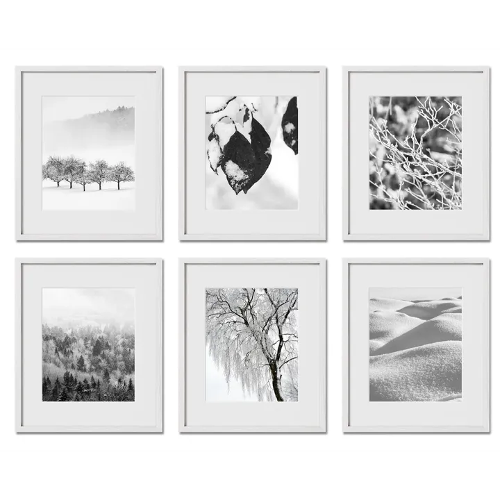 Haus and Hues Set Of 6 Gallery Frames - With Matting - Frames Only, No Printing