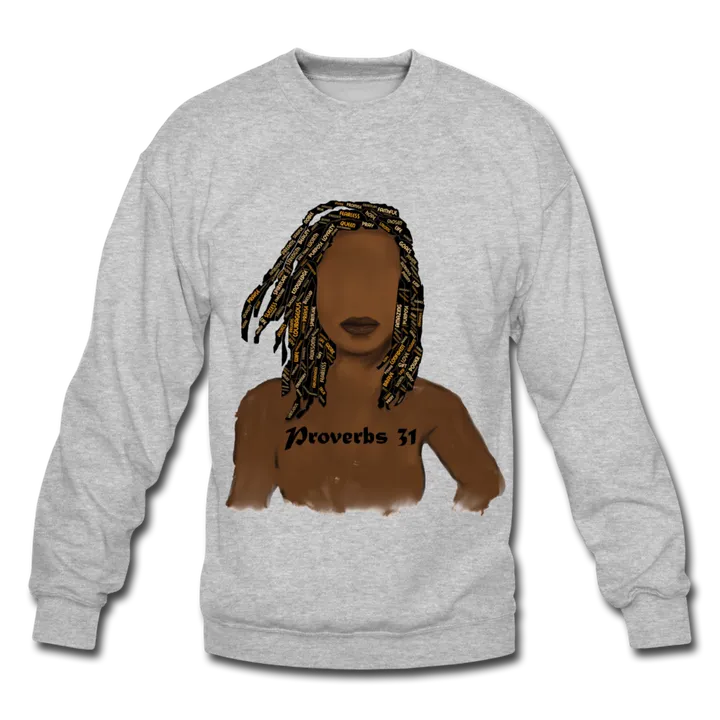 Obsidian's Proverbs 31 Locs Unisex Crewneck Sweatshirt