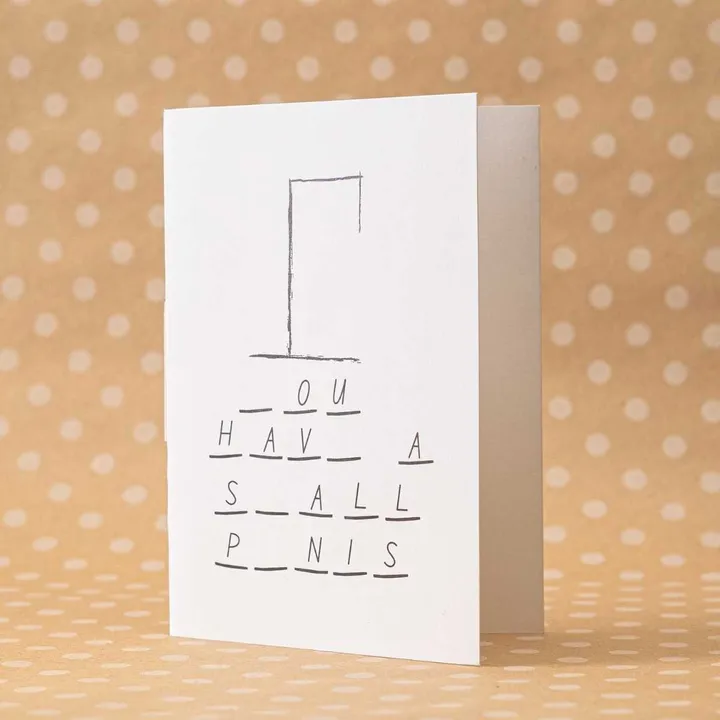 Dick At Your Door I Have a Small Penis! Never-Ending Prank Greeting Card