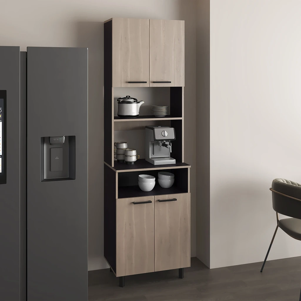 Tuhome Furniture Otomo Pantry Cabinet with 5 Shelves for Organized Storage
