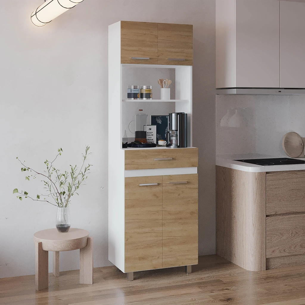 Tuhome Furniture Sicilia Freestanding Kitchen Pantry Cabinet for Organized Storage