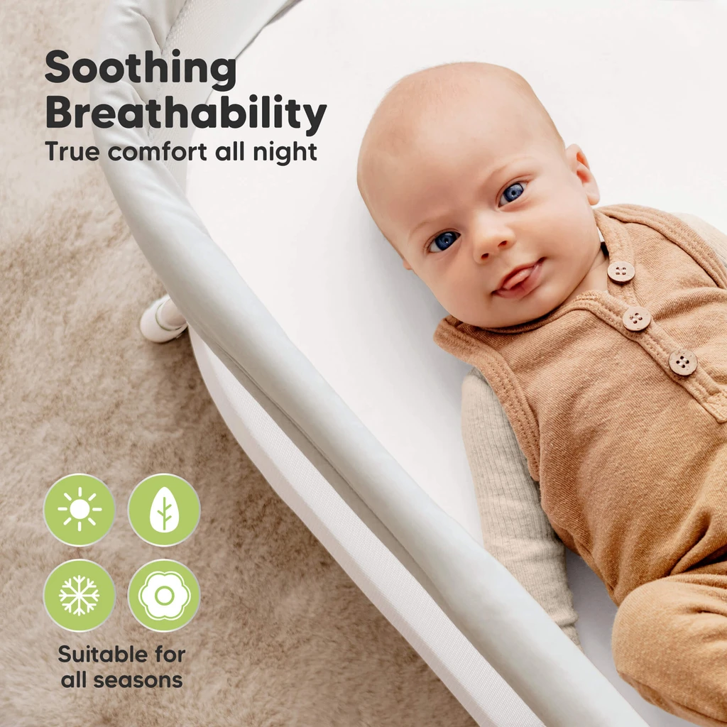 KeaBabies 2-Pack Soothe [Protect+] Waterproof Bassinet Sheets