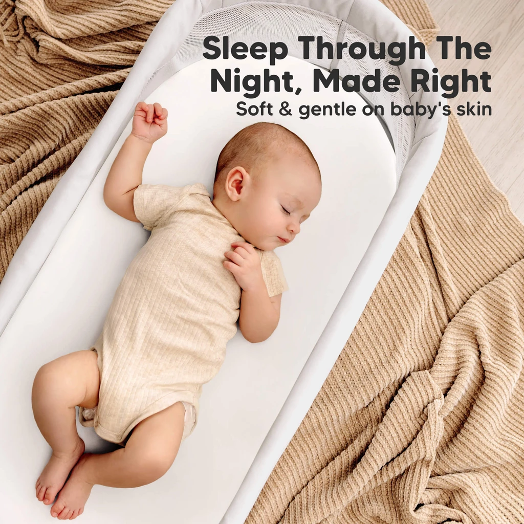 KeaBabies 2-Pack Soothe [Protect+] Waterproof Bassinet Sheets