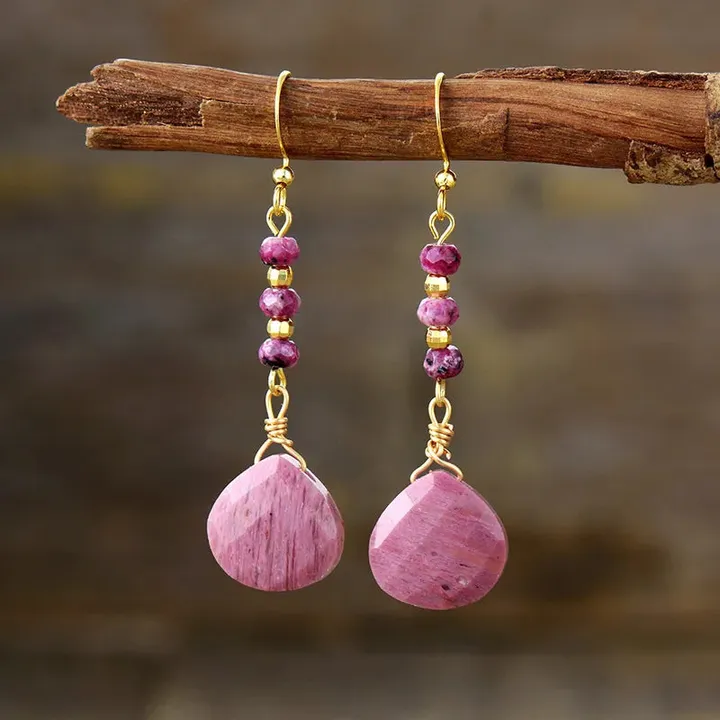 Your Wear Vibes Natural Stone Bead Shape Earrings