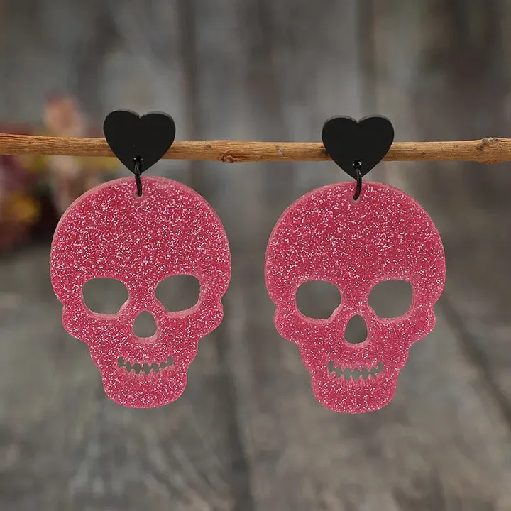 Your Wear Vibes Acrylic Skeleton & Heart Earrings