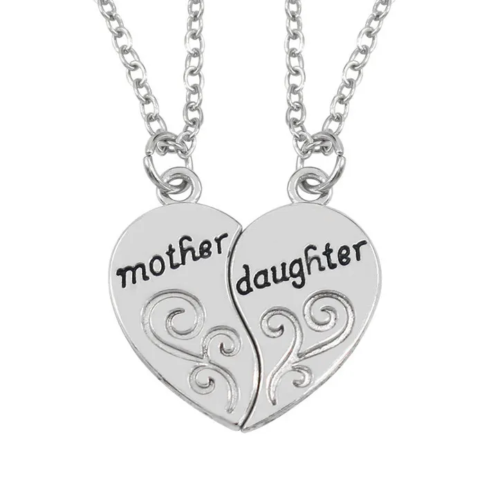 Your Wear Vibes Heart Shape Mother and Daughter Love Necklace