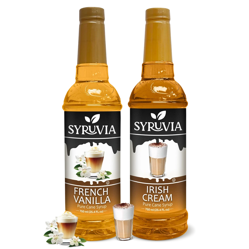 Syruvia Variety Pack - French Vanilla, And Irish Cream Coffee Syrup