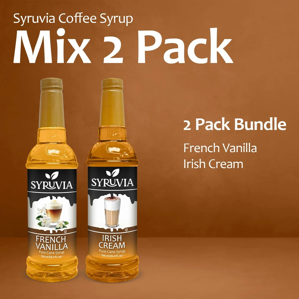 Syruvia Variety Pack - French Vanilla, And Irish Cream Coffee Syrup