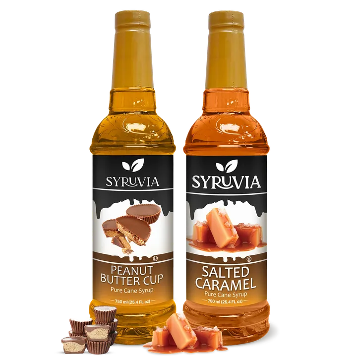 Syruvia Variety Pack - Peanut Butter Cup, And Salted Caramel Coffee Syrup