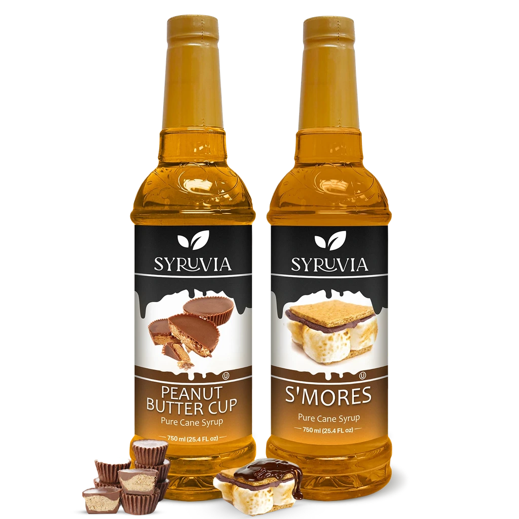 Syruvia Variety Pack - Peanut Butter Cup, And Smores Coffee Syrup