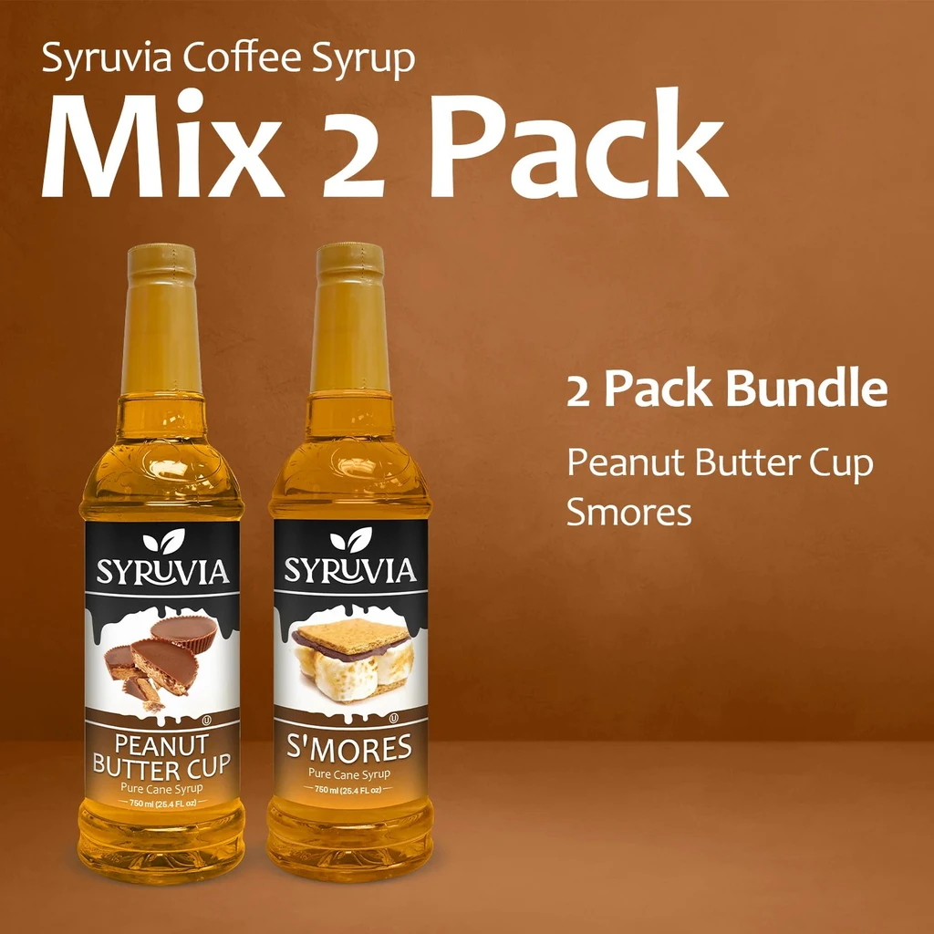 Syruvia Variety Pack - Peanut Butter Cup, And Smores Coffee Syrup