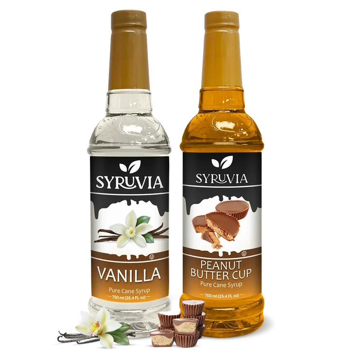 Syruvia Variety Pack - Vanilla And Peanut Butter Cup Coffee Syrup