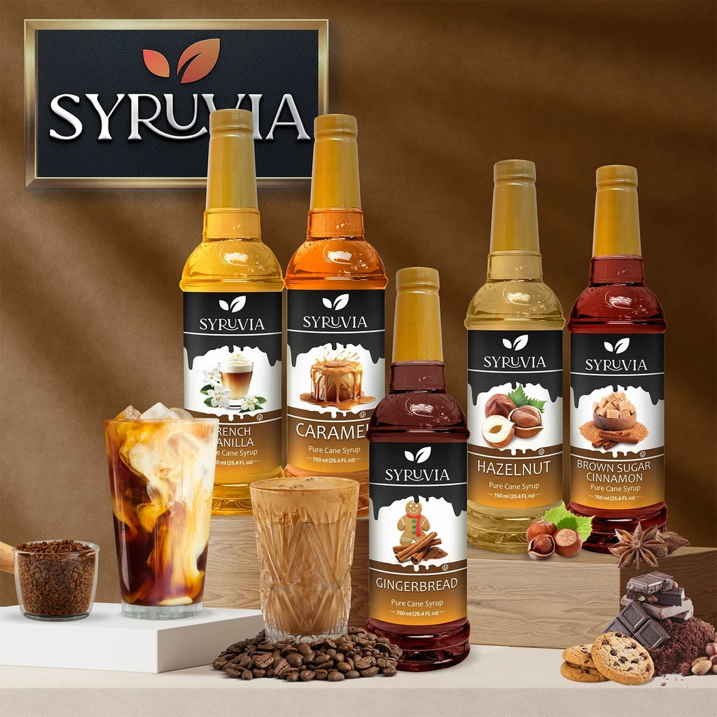 Syruvia Variety Pack - Peanut Butter Cup And Chocolate Chip Cookie Dough Syrup