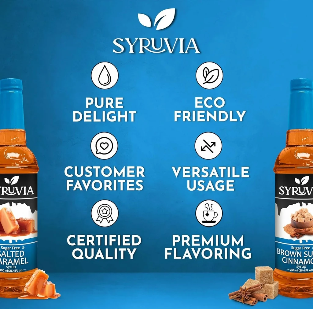Syruvia Variety Pack - Sugar Free Salted Caramel And Sugar Cinnamon Syrup