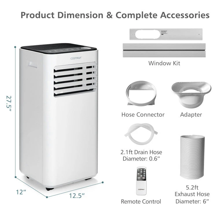 Directdeals 10,000 BTU (Ashrae) Portable AC – 3-in-1