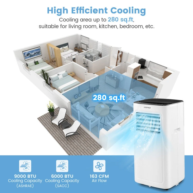 Directdeals 9000 BTU Portable AC W/ Timer
