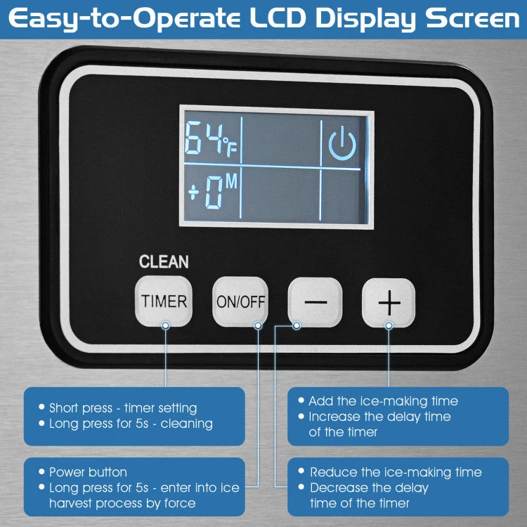 Directdeals 353lbs/24H Commercial Ice Maker With 198lbs Bin