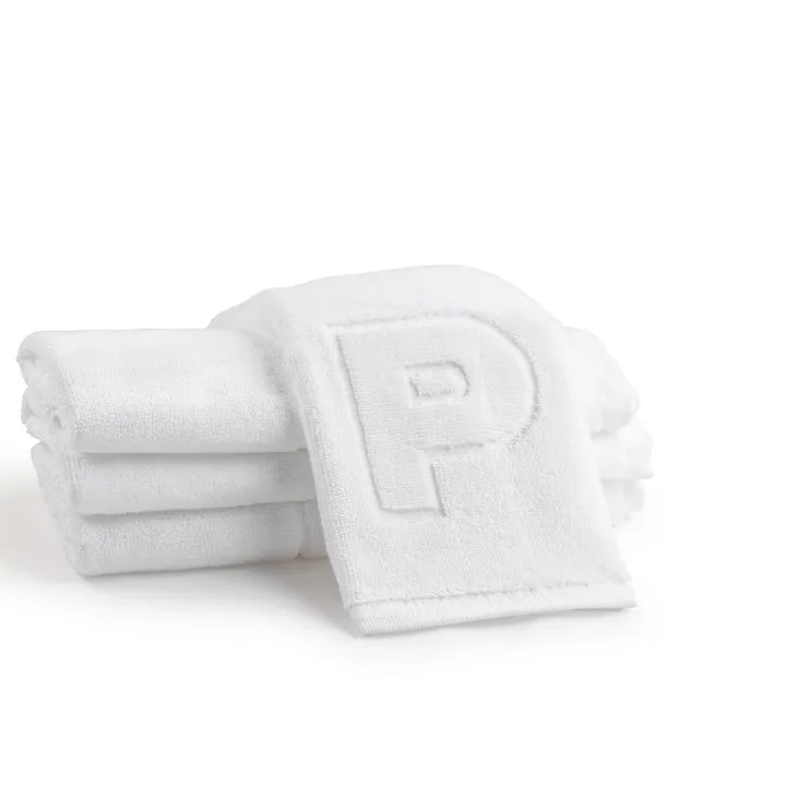Waterdale Collection Set Of 2 Initial Embossed Finger Towel