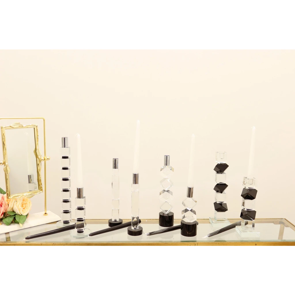 Vivience FOL Crystal Candlestick Block Design