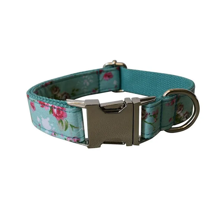 Dog Hugs Cat Rose Garden Dog Collar And Leash Set