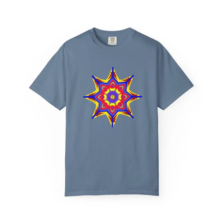 Geo Designs on Clothing Sarah Molloy New Zealand Star Nova Unisex Garment-Dyed T-Shirt