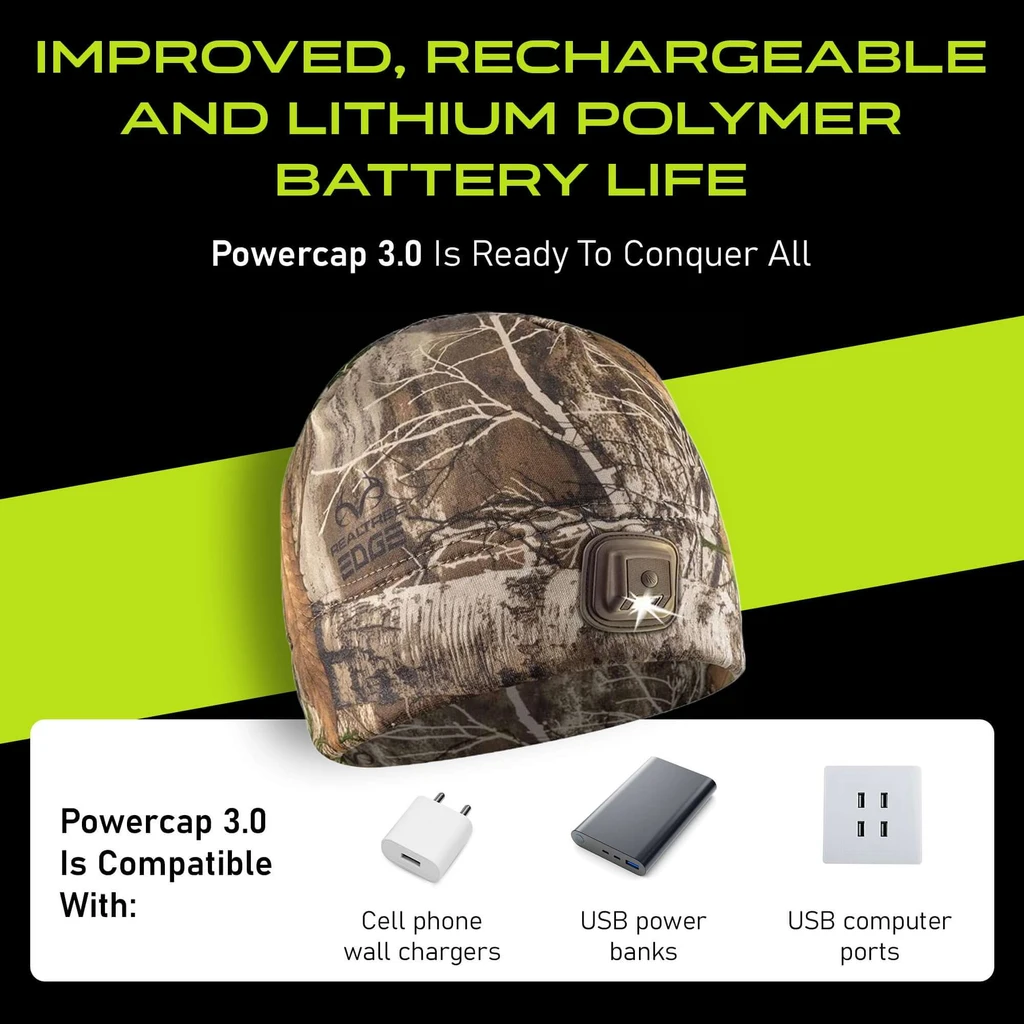 Panther Vision Powercap 3.0 Lighted Headlamp Fleece Beanies Rechargeable LED
