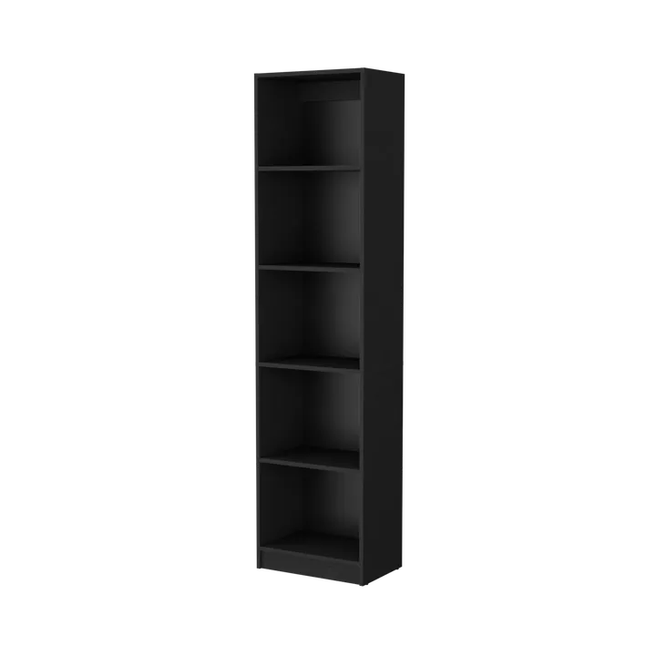 FM FURNITURE Sutton Slim Bookcase with Modern 5-Shelf Design