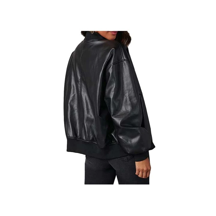 Jacket Store USA Women™s Black Leather Bomber Jacket