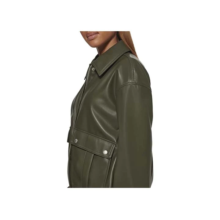 Jacket Store USA Women™s Green Leather Bomber Jacket