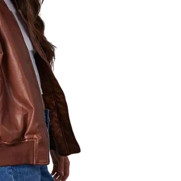 Jacket Store USA Women™s Ember Brown Leather Bomber Jacket