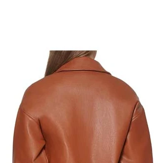 Jacket Store USA Women™s Luna Brown Leather Bomber Jacket