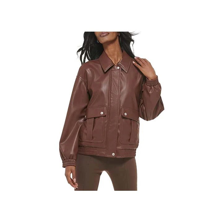 Jacket Store USA Women™s Posh Brown Leather Bomber Jacket