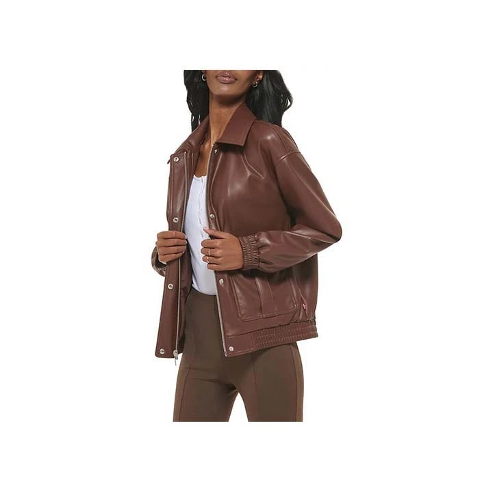 Jacket Store USA Women™s Posh Brown Leather Bomber Jacket