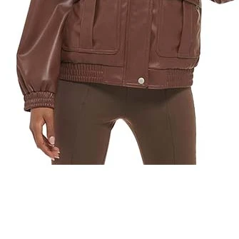 Jacket Store USA Women™s Posh Brown Leather Bomber Jacket